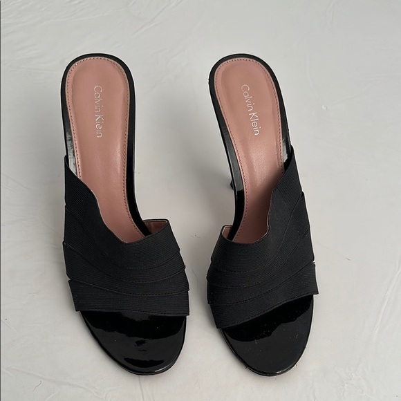 Calvin Klein Shoes - Calvin Klein Rona black elastic front peep toe dress pumps